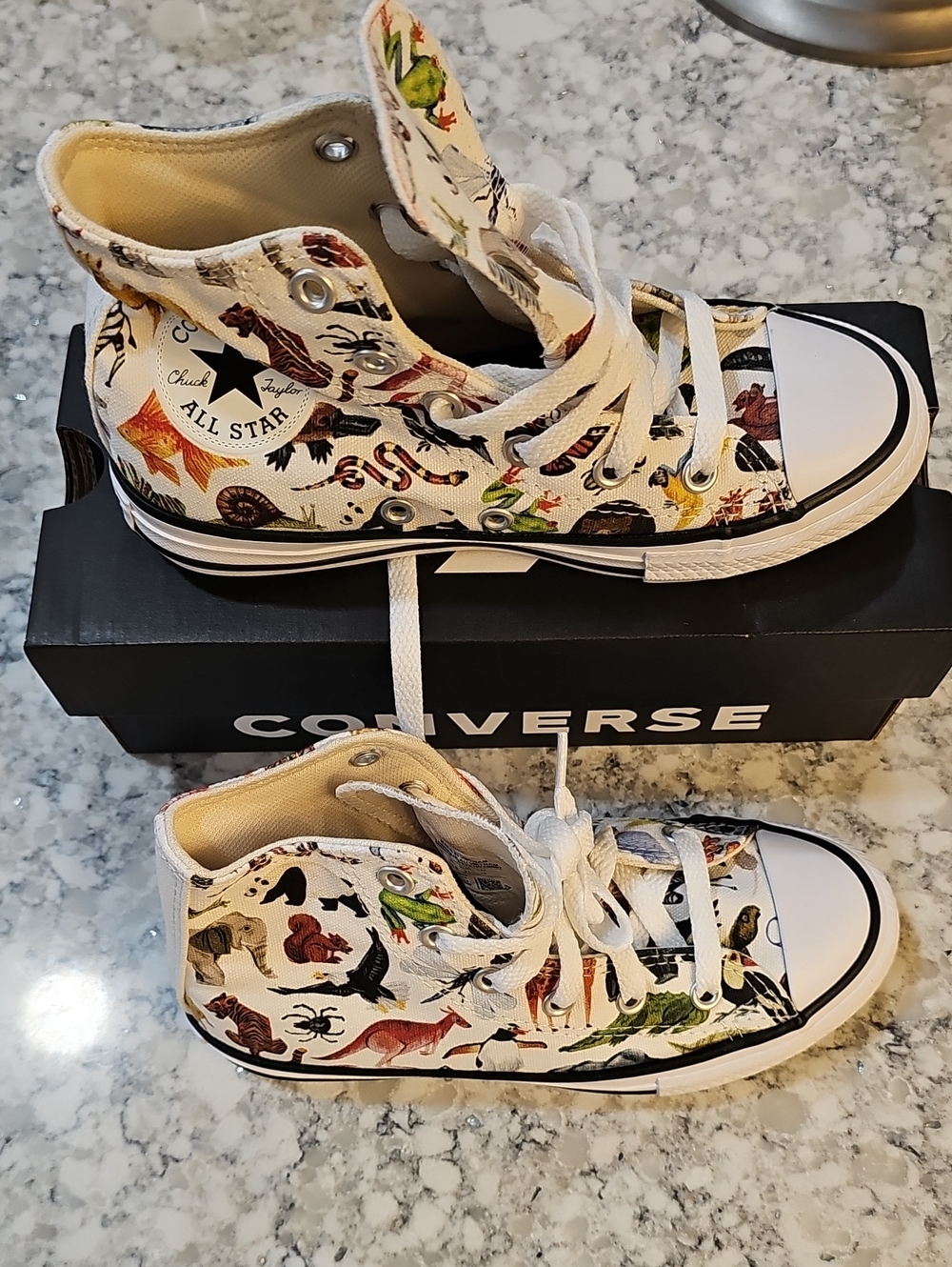 CONVERSE ALL STAR Zoo Animal Print High Top Sneakers, Size 13